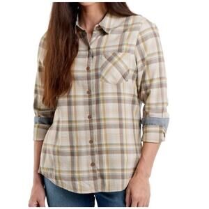 Kuhl Shirt Women's Size Large Trailside Long Sleeve Light Khaki